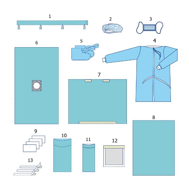 Комплект одягу та покриттів операційних для артроскопії №7 Taipan-Pharm стерильний